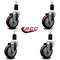 Service Caster 4'' Maroon Poly Wheel Swivel 1-1/2'' Expanding Stem Caster Set, 4PK SCC-EX20S414-PPUB-MRN-112-4 - alternate 4